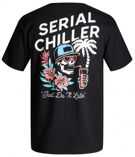 Jack & Jones JJCHILLER With Back Print Black - T-shirts - T-shirts Homme Grande Taille