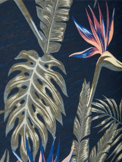 Jack & Jones JJCOASTAL AOP T-Shirt Navy - T-shirts - T-shirts Homme Grande Taille