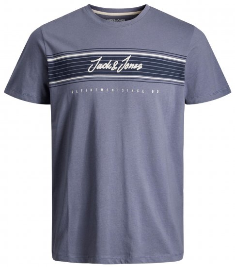 Jack & Jones JJLEO T-Shirt Gray - T-shirts - T-shirts Homme Grande Taille