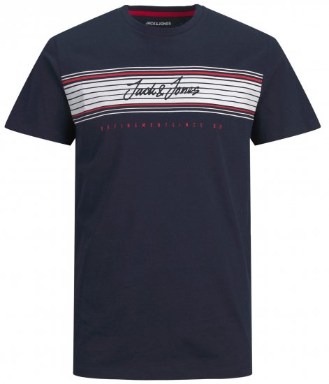 Jack & Jones JJLEO T-shirt Navy - T-shirts - T-shirts Homme Grande Taille