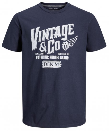 Jack & Jones JJAARON T-Shirt Navy - T-shirts - T-shirts Homme Grande Taille