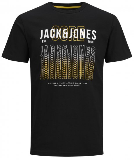 Jack & Jones JJCYBER T-Shirt Black - T-shirts - T-shirts Homme Grande Taille