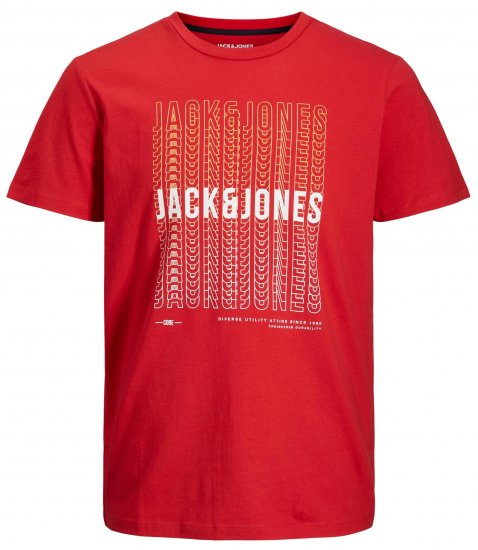 Jack & Jones JJCYBER T-Shirt Red - T-shirts - T-shirts Homme Grande Taille