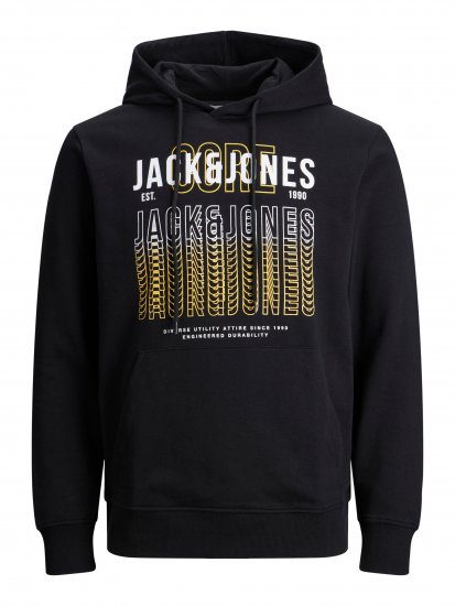 Jack & Jones JJCYBER SWEAT Hoodie Black - Sweatshirts & hoodies - Sweatshirts/Hoodies grande taille homme
