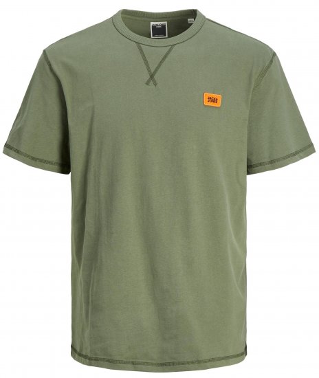 Jack & Jones JCOCLASSIC WAFFLE BADGE TEE Green - T-shirts - T-shirts Homme Grande Taille