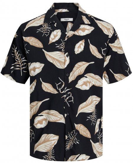 Jack & Jones JPRBLATROPIC Resort Shirt Black - Chemises - Chemises Grandes Tailles Hommes
