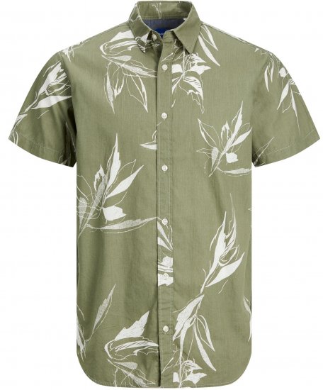 Jack & Jones JORCRAYON AOP Shirt Green - Chemises - Chemises Grandes Tailles Hommes