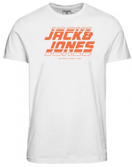Jack & Jones JCOELLIOT T-Shirt White - T-shirts - T-shirts Homme Grande Taille