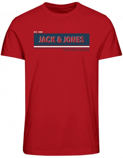 Jack & Jones JCOADAM T-Shirt Pompeian Red - T-shirts - T-shirts Homme Grande Taille
