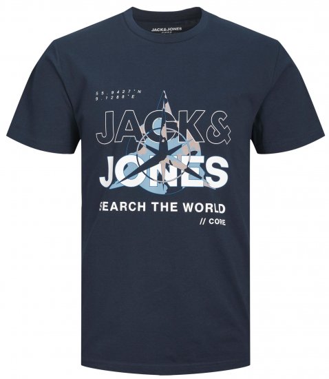 Jack & Jones JCOHUNT T-Shirt Navy Blazer - T-shirts - T-shirts Homme Grande Taille