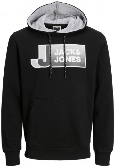 Jack & Jones JCOLOGAN Hoodie Black - Sweatshirts & hoodies - Sweatshirts/Hoodies grande taille homme