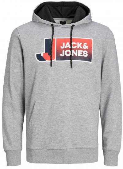 Jack & Jones JCOLOGAN Hoodie Light Grey Melange - Sweatshirts & hoodies - Sweatshirts/Hoodies grande taille homme