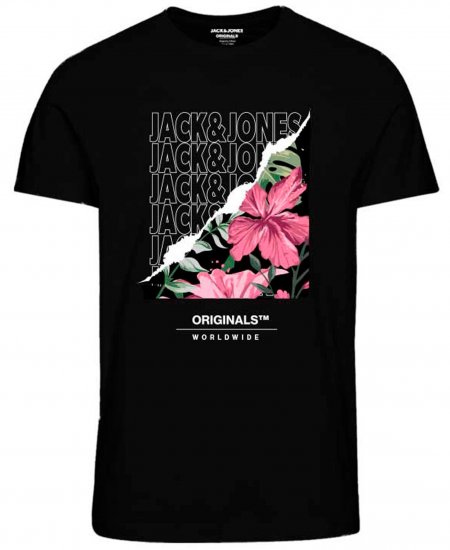 Jack & Jones JORBOOSTER T-Shirt Black - T-shirts - T-shirts Homme Grande Taille