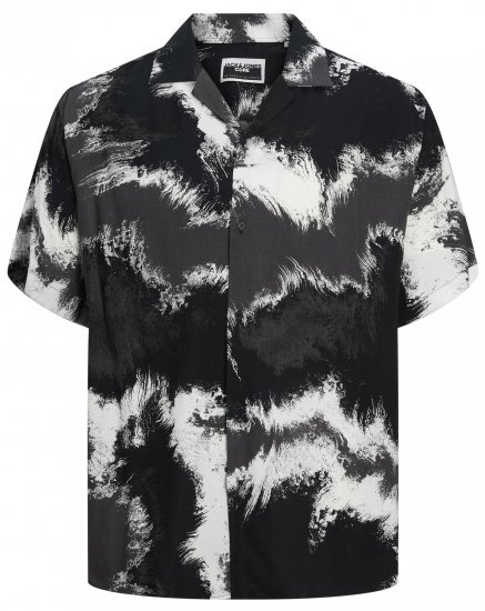Jack & Jones JCOJEFF AOP Resort Shirt Asphalt - Chemises - Chemises Grandes Tailles Hommes
