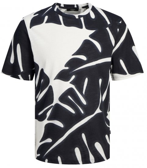 Jack & Jones JPRBLAPALMA AOP T-Shirt Snow White - T-shirts - T-shirts Homme Grande Taille