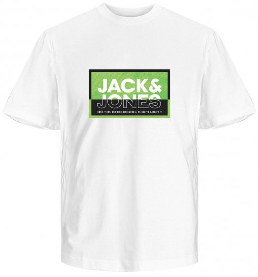 Jack & Jones JCOLOGAN SUMMER PRINT T-Shirt White - T-shirts - T-shirts Homme Grande Taille