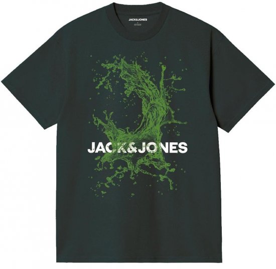 Jack & Jones JCOOCEAN SPLASH T-Shirt Black - T-shirts - T-shirts Homme Grande Taille