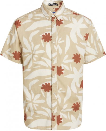 Jack & Jones JORJOSHUA ARUBA Shirt Buttercream - Chemises - Chemises Grandes Tailles Hommes