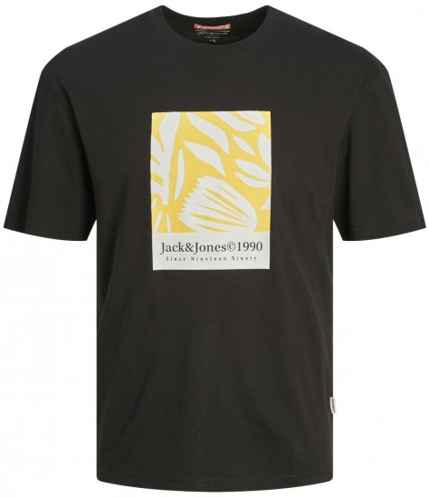 Jack & Jones JORMARBELLA AOP BRANDING T-Shirt Black - T-shirts - T-shirts Homme Grande Taille