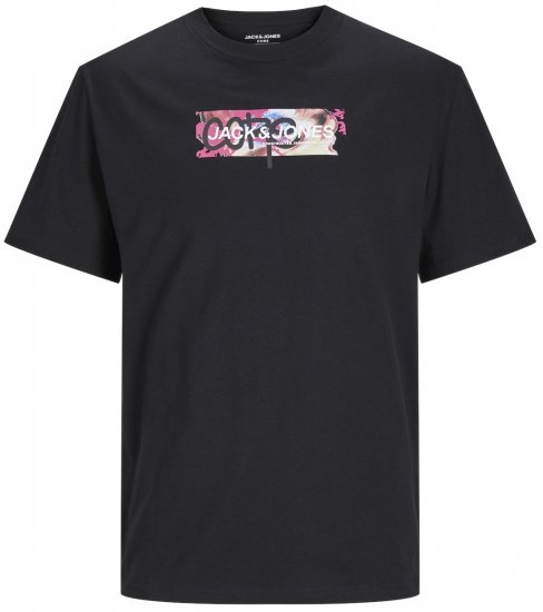 Jack & Jones JCOSUMMER PRINT T-Shirt Black - T-shirts - T-shirts Homme Grande Taille