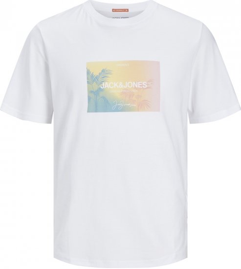 Jack & Jones JORARUBA Sunset Branding T-shirt White - T-shirts - T-shirts Homme Grande Taille