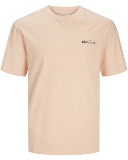 Jack & Jones Zekiel Crew Neck T-Shirt Peach Parfait - T-shirts - T-shirts Homme Grande Taille