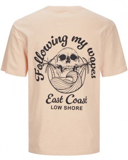 Jack & Jones Zekiel Crew Neck T-Shirt Peach Parfait - T-shirts - T-shirts Homme Grande Taille