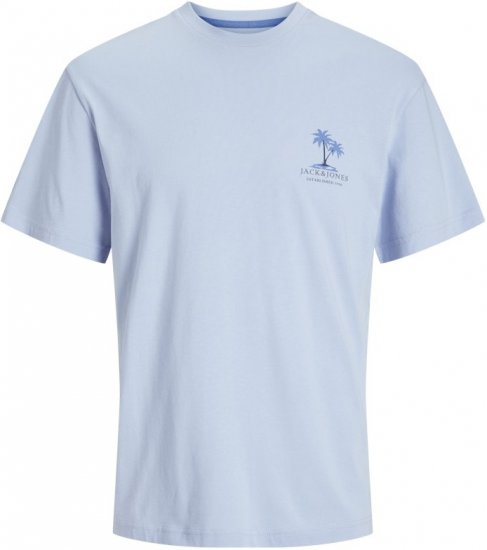 Jack & Jones Summer Vibes Crew Neck T-Shirt Chambray Blue - T-shirts - T-shirts Homme Grande Taille