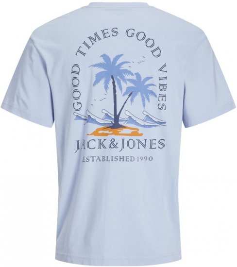 Jack & Jones Summer Vibes Crew Neck T-Shirt Chambray Blue - T-shirts - T-shirts Homme Grande Taille