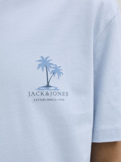 Jack & Jones Summer Vibes Crew Neck T-Shirt Chambray Blue - T-shirts - T-shirts Homme Grande Taille