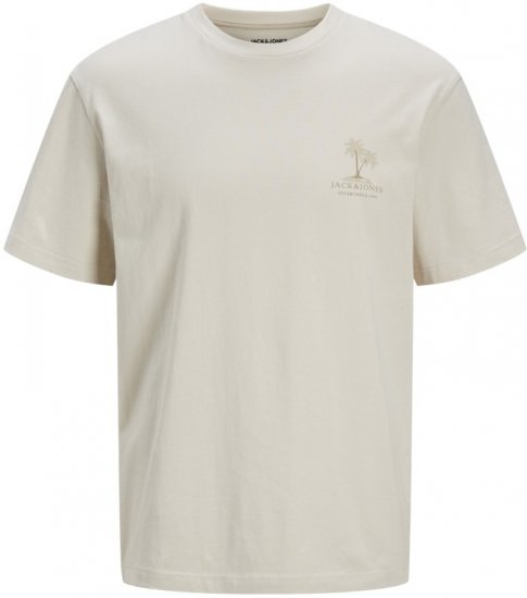  Jack & Jones Summer Vibes Crew Neck T-Shirt Moonbeam - T-shirts - T-shirts Homme Grande Taille