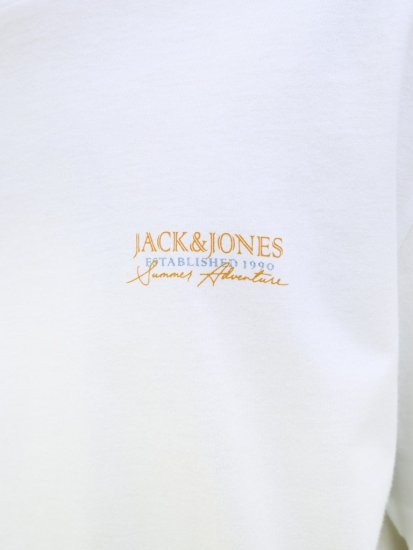 Jack & Jones Summer Vibes Crew Neck T-Shirt White - T-shirts - T-shirts Homme Grande Taille