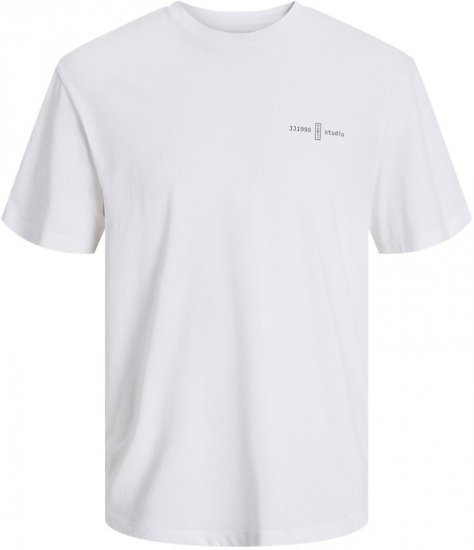 Jack & Jones Ayce Crew Neck T-Shirt White - T-shirts - T-shirts Homme Grande Taille