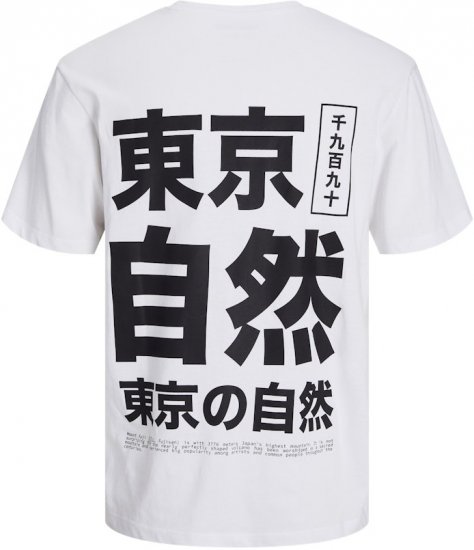 Jack & Jones Ayce Crew Neck T-Shirt White - T-shirts - T-shirts Homme Grande Taille