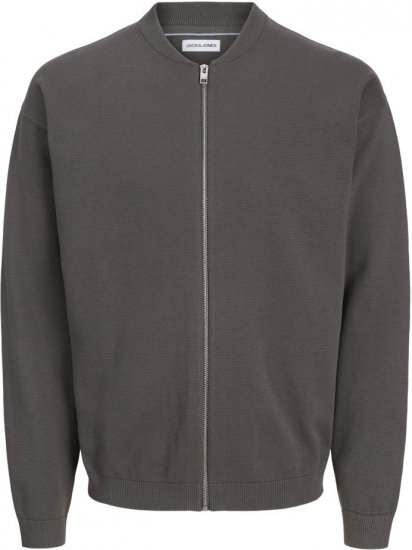 Jack & Jones Calvin Knit Bomber Zipper Sweater Grey - Sweatshirts & hoodies - Sweatshirts/Hoodies grande taille homme