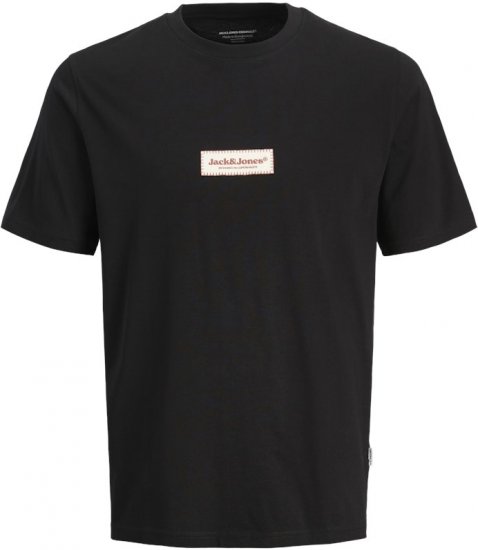 Jack & Jones Split Fakestitch Branding T-Shirt Black - T-shirts - T-shirts Homme Grande Taille