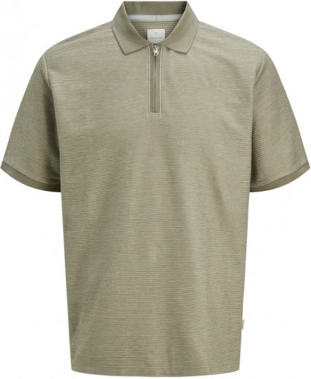 Jack & Jones Ronnie Polo with Zipper Grey - Polos - Polos homme grande taille