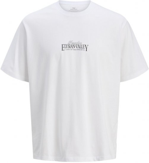 Jack & Jones Parallel Crew Neck T-Shirt Bright White - T-shirts - T-shirts Homme Grande Taille