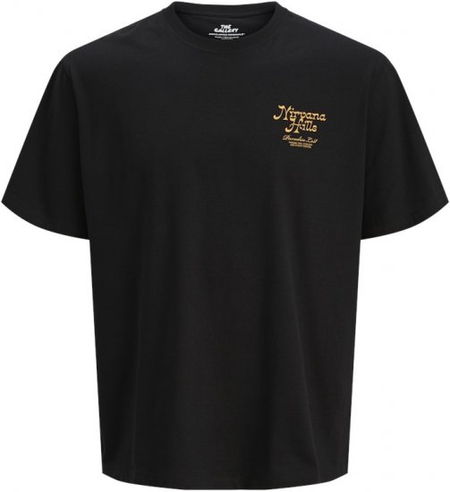 Jack & Jones Parallel Crew Neck T-Shirt Black - T-shirts - T-shirts Homme Grande Taille
