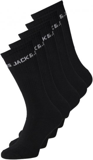 Jack & Jones BASIC LOGO Tennis Socks 5-Pack Black - Sous-vêtements & bain - Sous-vêtements Grande Taille