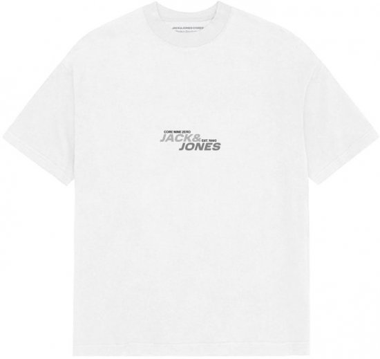 Jack & Jones Tarmac Branding Crew Neck T-Shirt Bright White - T-shirts - T-shirts Homme Grande Taille