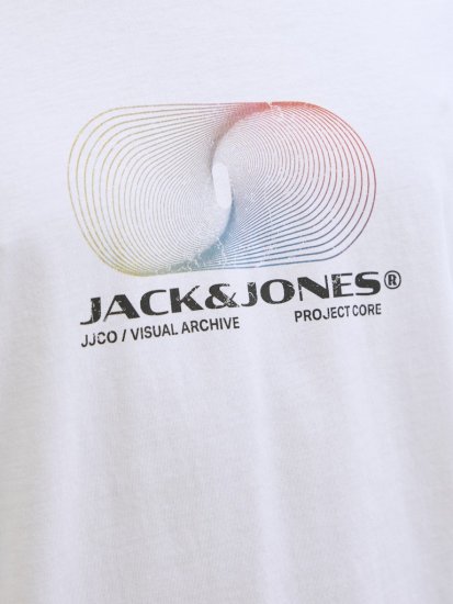 Jack & Jones Calma Crew Neck T-Shirt Bright White - T-shirts - T-shirts Homme Grande Taille