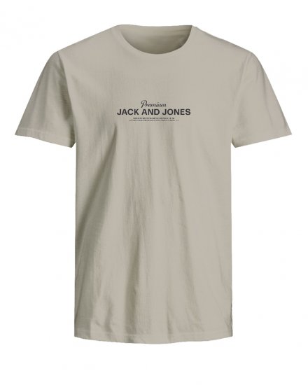 Jack & Jones Ferris Crew Neck T-Shirt Silver Lining - T-shirts - T-shirts Homme Grande Taille