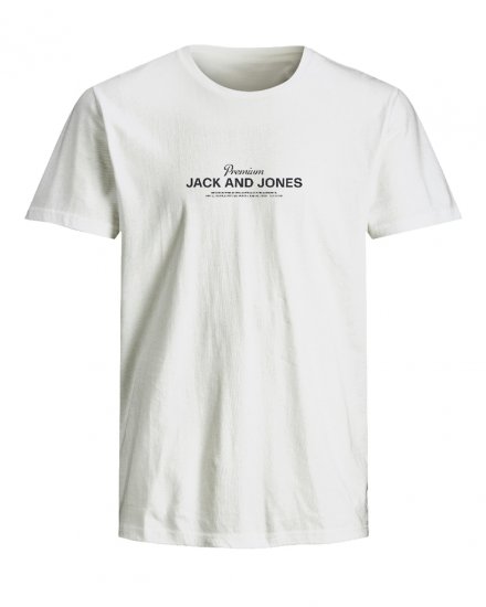 Jack & Jones Ferris Crew Neck T-Shirt Bright White - T-shirts - T-shirts Homme Grande Taille