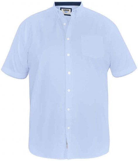 D555 James Short Sleeve Oxford Shirt Sky Blue - Chemises - Chemises Grandes Tailles Hommes