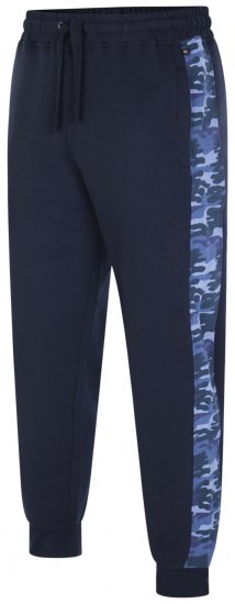 Kam Jeans 236 Panelled Camo Jog Bottoms Navy - Pantalons/shorts de survêtement - Survêtement/jogging grandes tailles