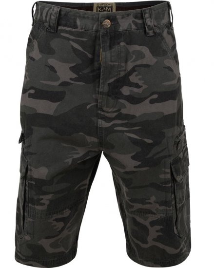 Kam Jeans 329 Short Khaki Camo - Shorts - Shorts hommes grande taille