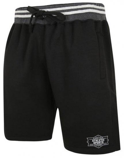 Kam Jeans 3301 Athletic Sports Jog Shorts Black - Pantalons/shorts de survêtement - Survêtement/jogging grandes tailles