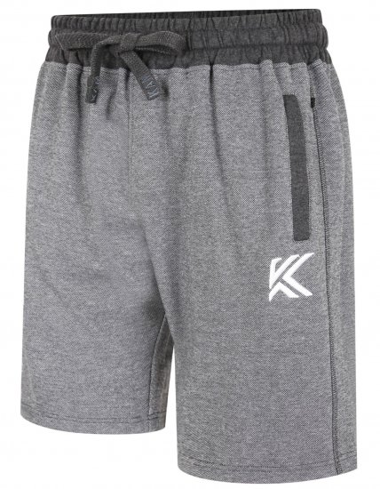 Kam Jeans 3304 Terry Contrast Shorts Charcoal - Pantalons/shorts de survêtement - Survêtement/jogging grandes tailles