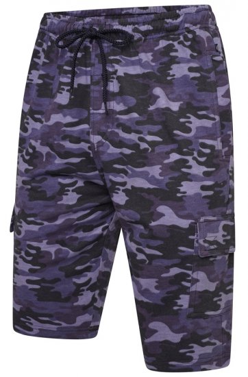 Kam Jeans 3306 Cargo Camo Lounge Shorts Navy - Pantalons/shorts de survêtement - Survêtement/jogging grandes tailles